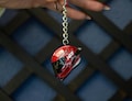 Handmade Charles Leclerc Helmet Mini Keychain: Personalized F1 Fan Gift or Biker gift product logo