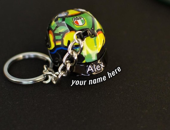 Handmade AGV Fluid Top Mini Helmet Keychain: Personalized