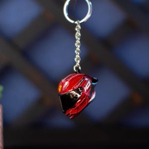 Handmade Charles Leclerc Helmet Keychain: Personalized F1 Fan Gift or biker gift