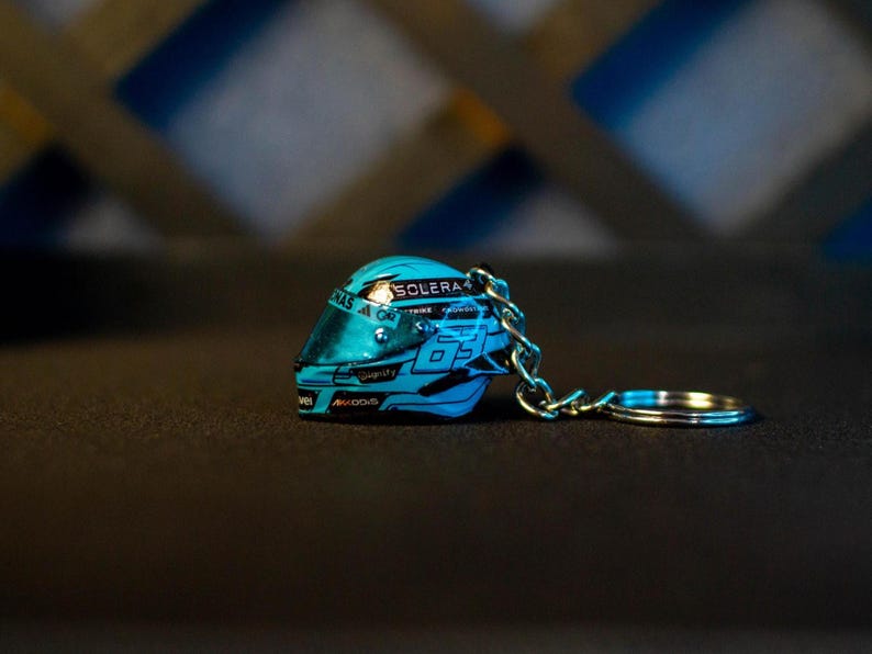 Handmade George Russell Helmet Keychain: Personalized F1 Fan Gift or ...