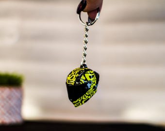Handmade Lando Norris Helmet Keychain: Personalized F1 Fan Gift or Biker gift