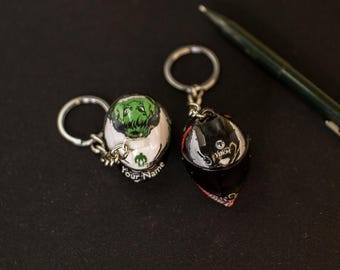 Chaveiro de capacete de motociclista Venom feito à mão: presente personalizado para motociclistas