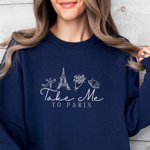 Paris Sweater Croissant Sweatshirt Coquette Clothes Eiffel Tower Paris France French Shirt Paris Vacation Shirt