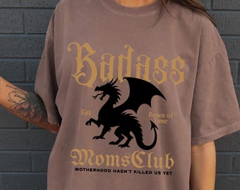 Dragon Shirt Cool Mom Dagger Shirt Badass Mom Knightcore Medieval Shirt Dragon Castlecore Gothic Mothers Day Gift Bonus Mom Gift