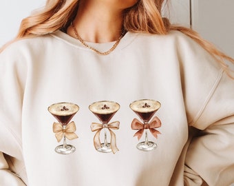 Espresso Martini Sweatshirt Espresso Martini Cinnamon Aesthetic Martini Glasses Espresso Martini Top Martini Lover Gift Coquette Bow Shirt