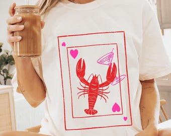 Lobster Shirt Dirty Martini Shirt Queen of Hearts Girls Trip Boston Cape Cod Shirt Martini Shirt Old Money Aesthetic East Coast