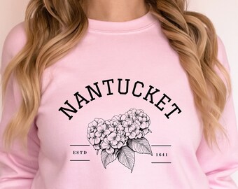 Nantucket Sweatshirt Social Club Preppy Stuff Preppy Sweatshirt Clean Girl Aesthetic Beachy Sweatshirt Nantucket Gift Hydrangeas Shirt