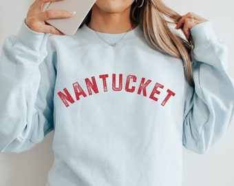 Nantucket Sweatshirt College Crewneck Varsity Style Preppy Sweatshirt Beachy Sweatshirt Nantucket Mass Gift Nantucket Vacation Sweatshirt