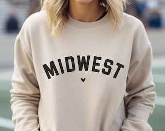 Midwest Sweatshirt Midwest Shirt Trendy Varsity Crewneck Midwest Lover Midwestern Sweatshirt Midwest Gift Oversized Sweatshirt Varsity Trend
