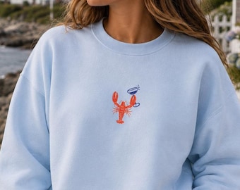 Geborduurd Cape Cod-sweater Boston-sweater East Coast Lobster-sweater Lobster Martini Coastal Style Nantucket-sweater