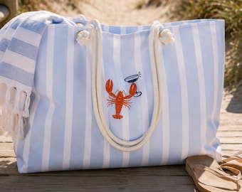 Kreeft draagtas Weekender Bag Kreeft vrijgezellenfeest Nantucket Meisjesreis Oostkust Kreeft Martini Laatste toast aan de kust Vrijgezellenfeest Maine