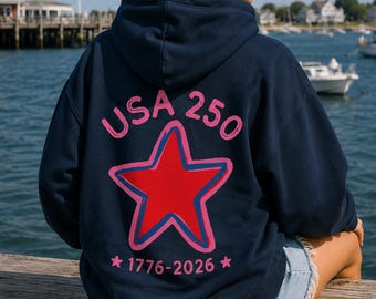 USA 250 Bluza z kapturem 250. rocznica Ameryka 250 1776 Koszulka East Coast Letnia bluza z kapturem Koszulka z okazji 4 lipca Americana 1776
