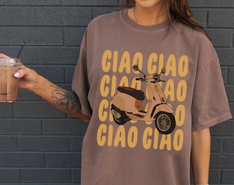 Ciao Shirt Downtown Girl Ciao Bella Tomato Girl Italy Shirt Italy Vacation Top Italian Lover Italian Women's Top Europe Oversized Shirt