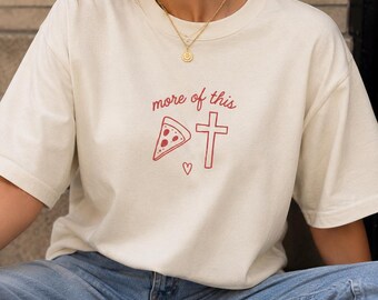 Modna koszulka katolicka NYC Catholic Pizza and Pews Koszulka z pizzą Koszulka niedzielna i plasterki Wiara Spotkania katolickie Klub Młodzieży Katolickiej w Nowym Jorku