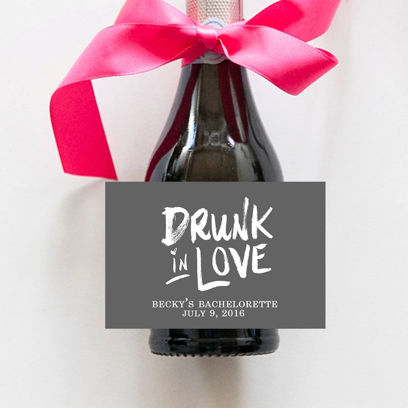 Drunk In Love Mini Champagne Bottle Labels Custom Wine Etsy