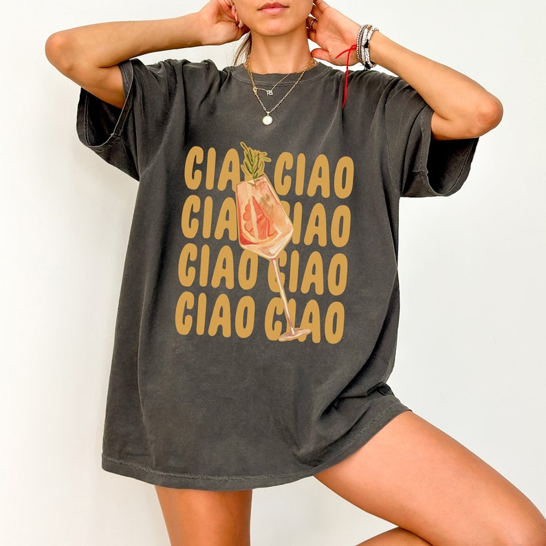 Ciao Bella Shirt Aperol Spritz Shirt Old Money Aesthetic Tomato Girl Italy Shirt Italy Vacation Top Italian Lover Italian Women's Top image 1