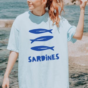 Sardine Shirt Tinned Fish Les Sardines Coastal Aesthetic Sardines Shirt Tomato Girl Italian Summer Ocean Inspired Style Vintage European