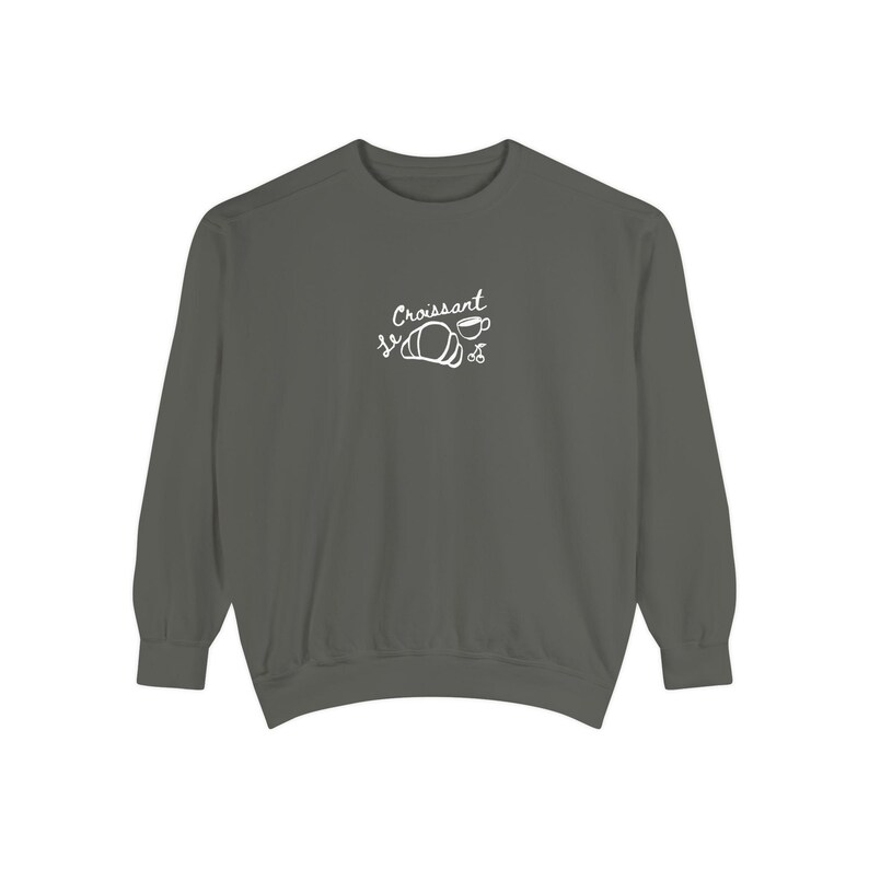 Croissant Sweatshirt Sunday Morning Croissant Shirt Old Money Aesthetic Brunch Shirt French Pastries Breakfast Club Coffee Shirt Paris Shirt image 6