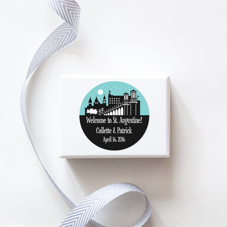 SKYLINE DESIGN St Augustine FL Custom Wedding Welcome Stickers
