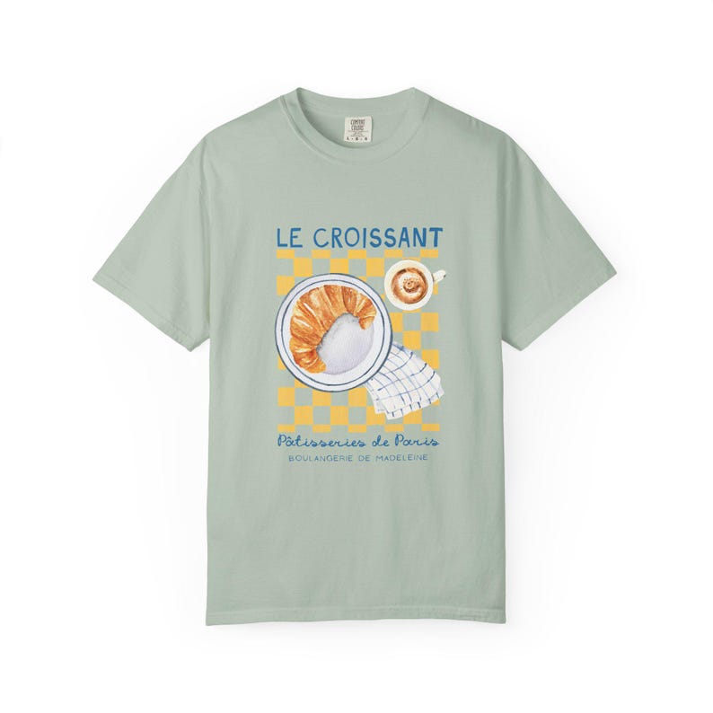 Camisa de croissant, camisa de pastelería, camisa francesa, camisa de desayuno, camisa de París, estética de Old Money, club de desayuno, pasteles franceses de domingo por la mañana imagen 6