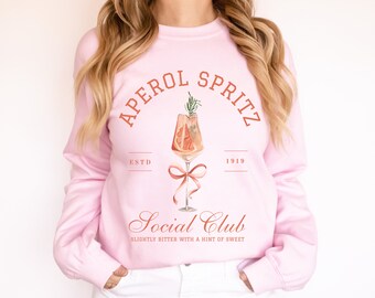 Aperol Spritz Social Club Preppy Stuff Clean Girl Aesthetic Soft Girl Aesthetic Old Money Aesthetic Signature Cocktail Girls Trip Shirts