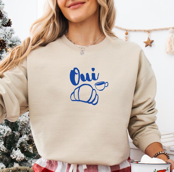 Croissant Sweatshirt Sunday Morning Croissant Shirt Old Money Aesthetic Brunch Shirt French Pastries Breakfast Club Coffee Shirt Paris Shirt