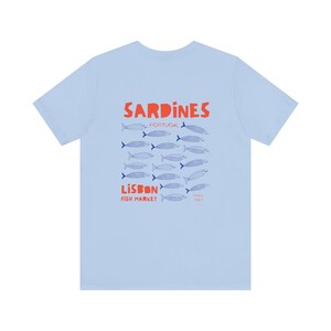 Chemise sardines Portugal conserves de sardines de poisson TShirt petite-fille côtière fille tomate Italie été inspiré de l'océan Style vintage style côtier image 5