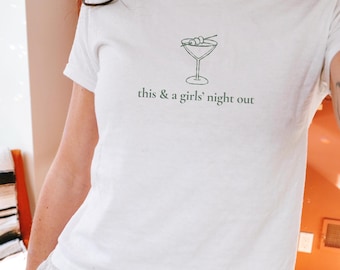 Martini Shirt Dirty Martini Y2K Baby T-Shirt Altes Geld Ästhetischer Minimalist Style Olive Shirt Girls Night Out Martini Crop Top