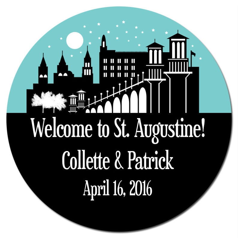 SKYLINE DESIGN St Augustine FL Custom Wedding Welcome Stickers