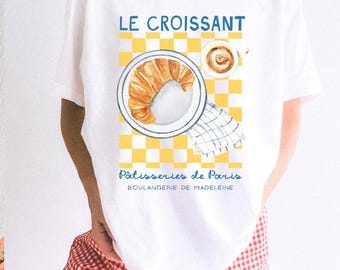 Croissant Shirt Pastry Shirt French Shirt Breakfast Shirt Paris Shirt Old Money Aesthetic Breakfast Club Sunday Morning French Pastries