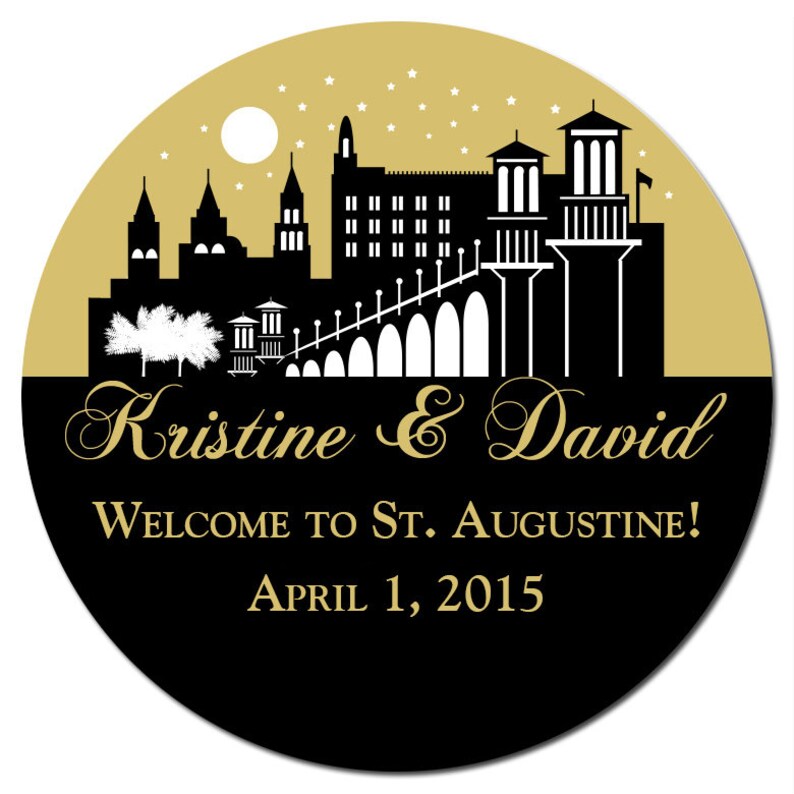 SKYLINE DESIGN St Augustine FL Custom Wedding Welcome Stickers