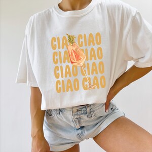 Ciao Bella Shirt Aperol Spritz Shirt Old Money Aesthetic Tomato Girl Italy Shirt Italy Vacation Top Italian Lover Italian Women's Top image 3