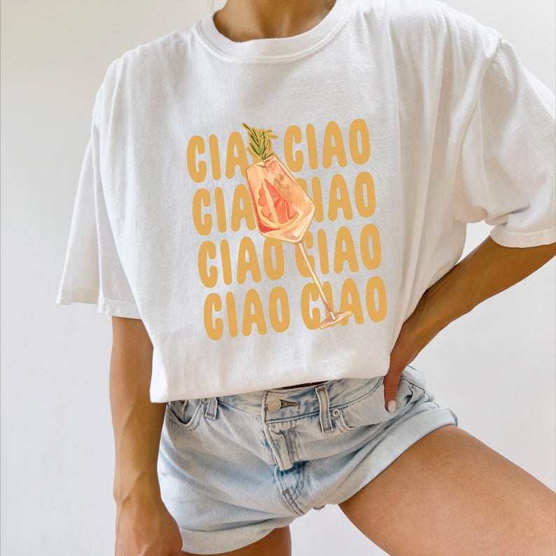 Ciao Bella Shirt Aperol Spritz Shirt Old Money Aesthetic Tomato Girl Italy Shirt Italy Vacation Top Italian Lover Italian Women's Top image 3