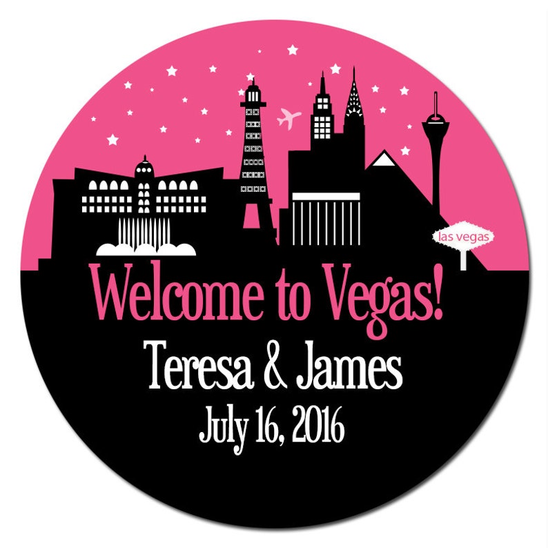 Las Vegas NV Custom Wedding Stickers SKYLINE DESIGN Etsy
