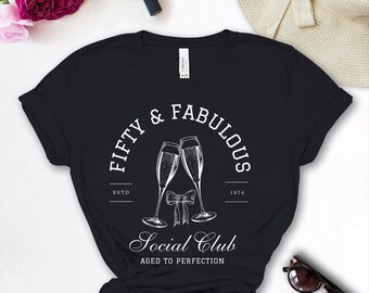 50th Birthday Shirt Social Club Champagne Shirt Preppy Stuff Preppy Sweatshirt Clean Girl Aesthetic Soft Girl Aesthetic Old Money Aesthetic