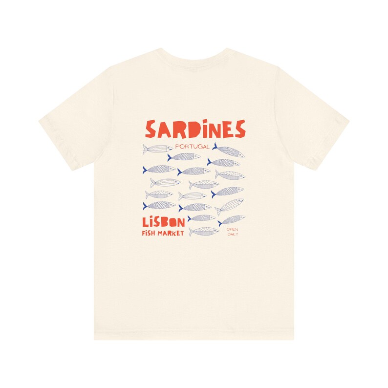 Chemise sardines Portugal conserves de sardines de poisson TShirt petite-fille côtière fille tomate Italie été inspiré de l'océan Style vintage style côtier image 4