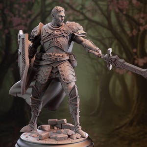 Male Human Paladin - Lizarin  | Painting | 3D printed | D&D | Dungeons and Dragons | Gift | RPG | Tabletop | Wargaming | 32mm | DM Stash