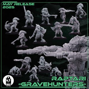 Raptari Gravehunters | Ugly mini | Tabletop game | Wargame | 3D Printed miniatures | One Page Rule compatible