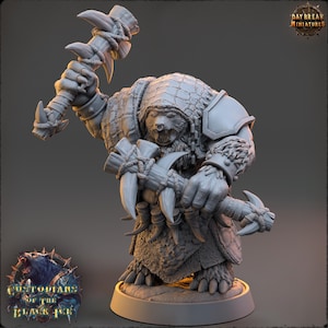 Bärenvolk Kämpfer - Reißzähne Magath | Tagesanbruch Miniaturen | 3D gedruckte Miniatur | Brettspiele | Dungeons and Dragons | Kriegsspiele | D&D