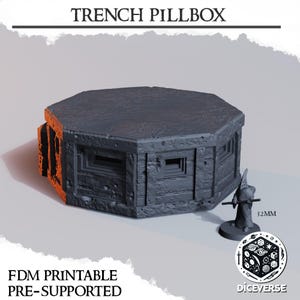 Pillbox | Wargaming | Tabletop | 3D printed miniature | Trench Crusade compatible | Pilgrim