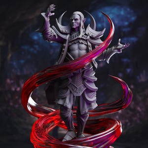 Drow Mondzauberer - Ilvos Drak&#39;thin | 3D gedruckte Miniatur | Brettspiele | Dungeons and Dragons | Kriegsspiele | DM Stash | D&D