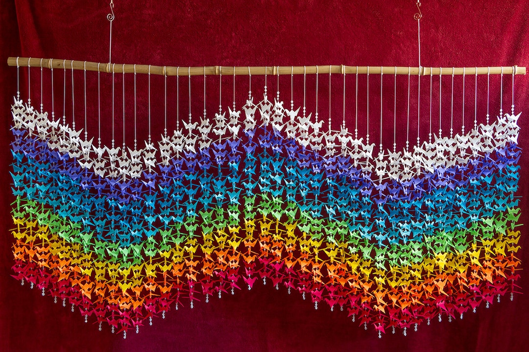 Origami 1000 Crane Air Waves – Senbazuru - 8 Vibrant Colors in the