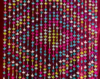 Origami 1000 Crane Diamond Shape Curtain – Senbazuru - 8 vibrant colors, patterns