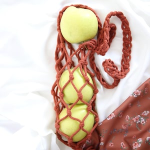 Macrame Hanging Fruit Basket, Handmade Veggie Fruit Holder, Macrame Vegetable Fruit Hanger, Hanging Basket For Apples, Oranges,Tomatoes