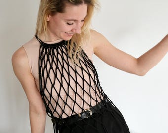 Macrame Mesh Dress. Fishnet Dress Burning Man Festival Outfit, Beach Cover  Up. Rave Clothes. - Etsy