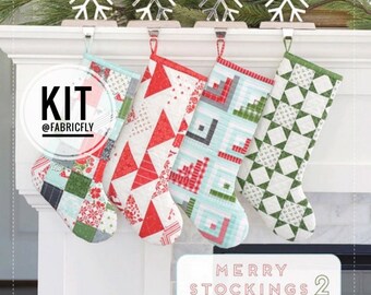 SALE - Stocking Quilt Kit - Merry Stockings - Thimble Blossoms - Merry Little Christmas Fabric by Camille Roskelley - Moda Fabric