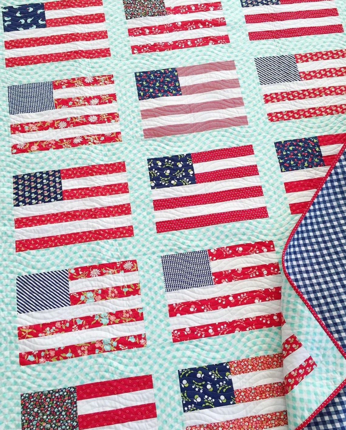SALE PRE CUT Quilt Kit Stars and Stripes by Camille Etsy