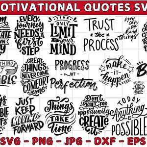 Motivational Svg Bundle, Positive Quote svg, Affirmation svg, Cute Inspirational svg, Saying Svg, Png Files, Funny Quotes cut files