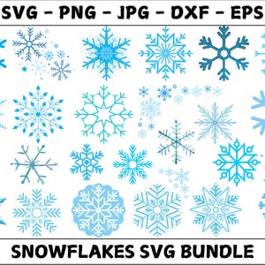 スノーフレーク SVG バンドル、デジタル ダウンロード用スノーフレーク、冬の SVG スノーフレーク ファイル、Cricut、Silhouette、Glowforge