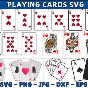 Playing Cards Svg, Playing Cards Symbols Svg, Aces Svg, Card Suits Svg, Poker Cards Svg, Royal Flush, Cards Clipart, DIY, Instant Download